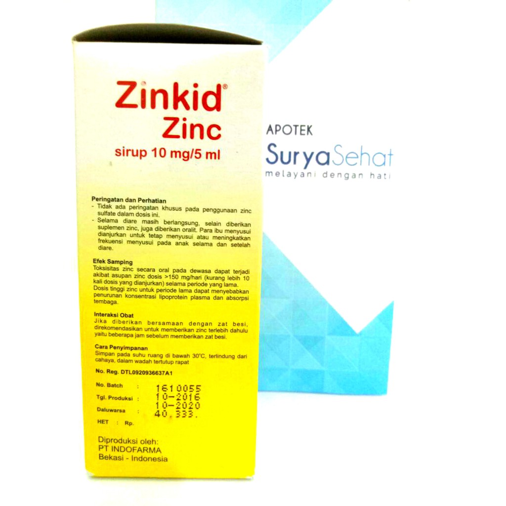 ZINKID ZINC 100 ml Sirup Rasa Tutty Fruity (Pelengkap Pengobatan Diare Bayi 2 bulan - usia 5 tahun)