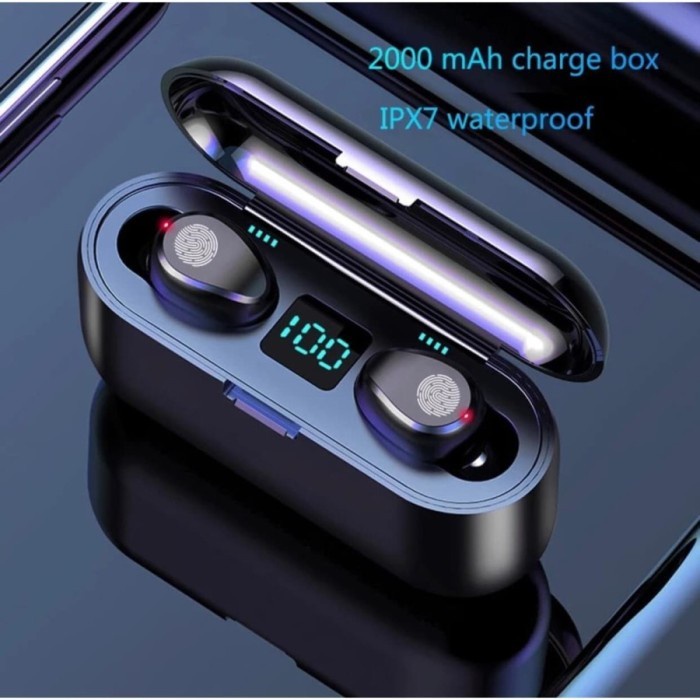 [CEV] F9 TWS Headset Bluetooth 5.0 Wireless Earphone LED Display IPX7 Mini
