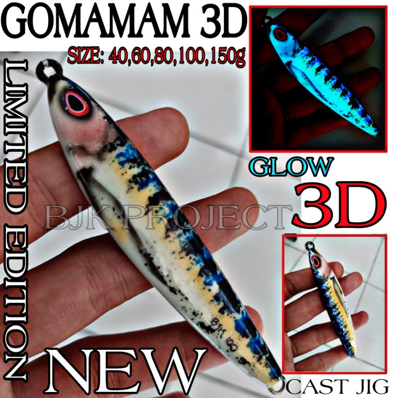 METAL JIG GOMAMAM 100g FULL GID BIRU TOSCA BJK