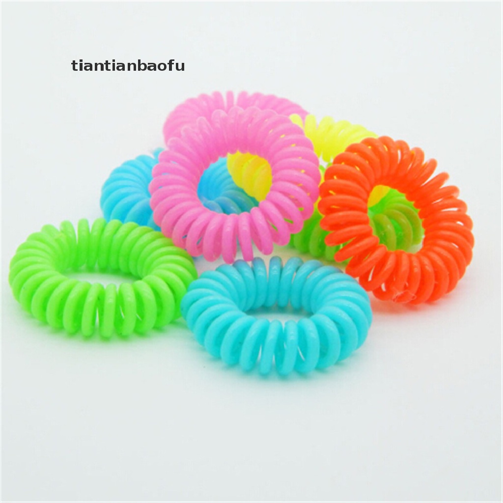 [tiantianbaofu] 10 Pcs Plastic Hair Ties Spiral Hair Ties No Crease Coil Hair Tie Ponytail Boutique