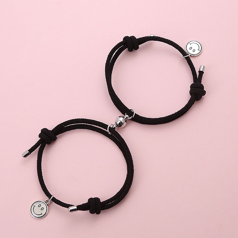 【Ready stock&COD】1pasang / 2 pcs Gelang couple bestie magnet Gelang Couple gelang couple magnet love Tali Karet Desain Astronot Untuk Unisex best friend fashion murah modis-smile-magnet-8