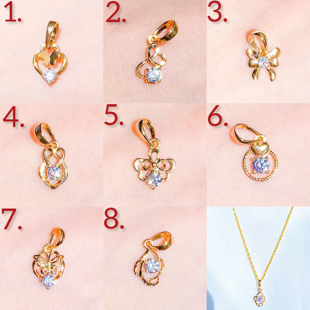 Banyak motif yaa Liontin kalung anak dan dewasa emas ali kadar 70 16k beige korean kupu2 love heart pita ribbon halo permata ringan pendant gold setengah gram gr g mainan rantai