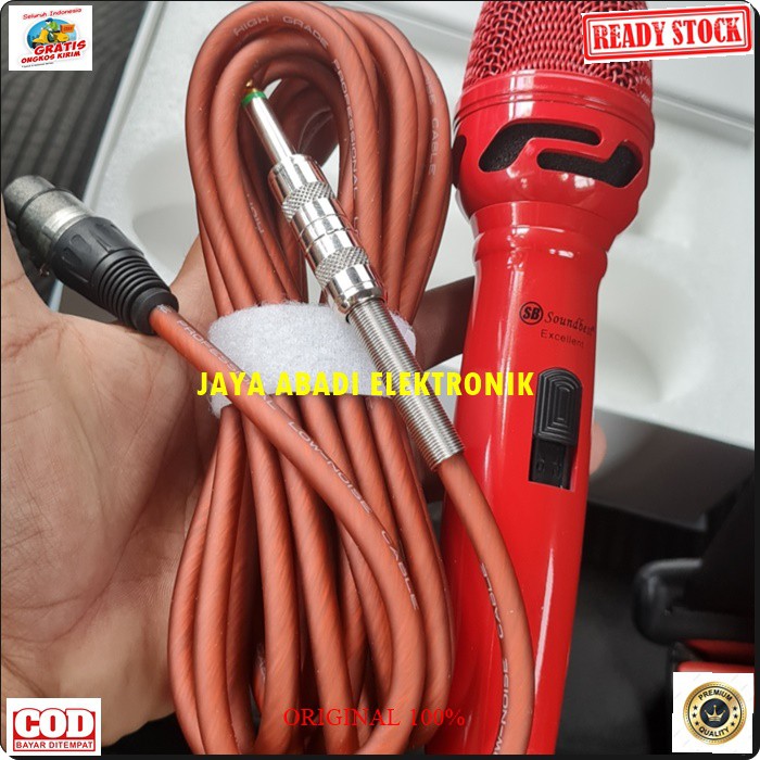 G527 MIC SOUNDBEST KABEL DYNAMIC LEGENDARY KARAOKE VOKAL MUSIK MIKROPHONE AUDIO SOUND SISTEM PENGERAS SUARA PRO PROFESIONAL MIKROPHONE LEGENDARIS WARNA EMAS DAN MERAH TERBUAT DARI BESI METAL TANPA BATERAI TINGGAL COLOK KE AUDIO LEBIH PRAKTIS