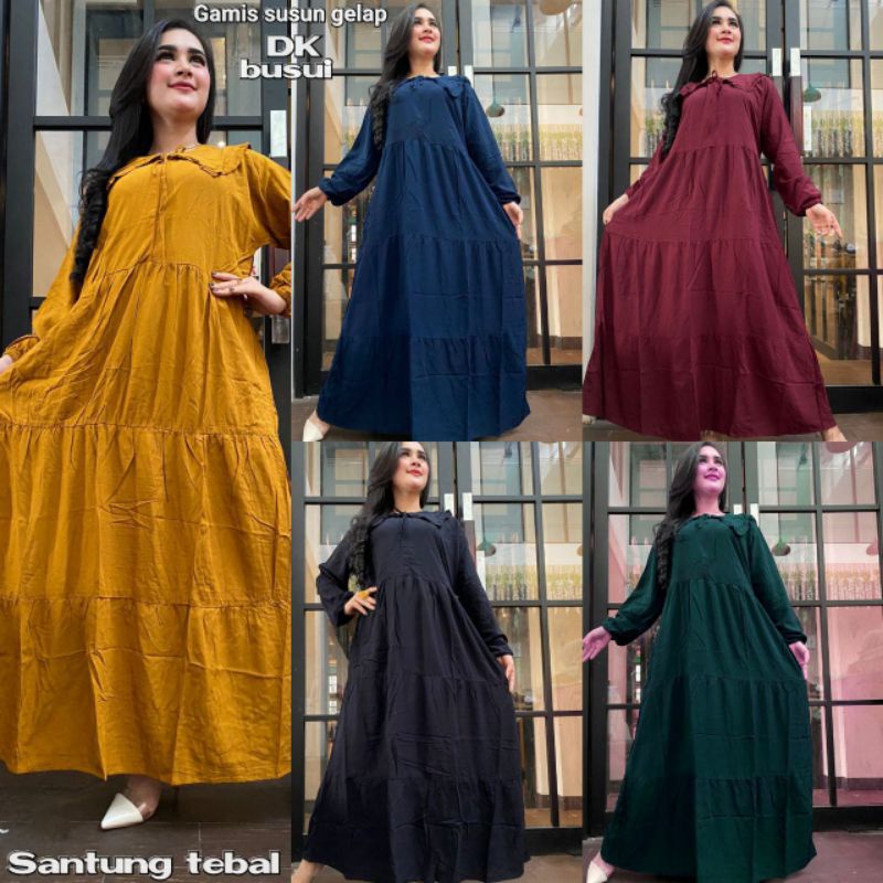 GAMIS RAYON POLOS TERMURAH BUSUI || GAMIS RAYON SYARI PREMIUM FELISHA HOMEY DRESS || GAMIS RAYON KERAH-Grosir minimal 5pcs