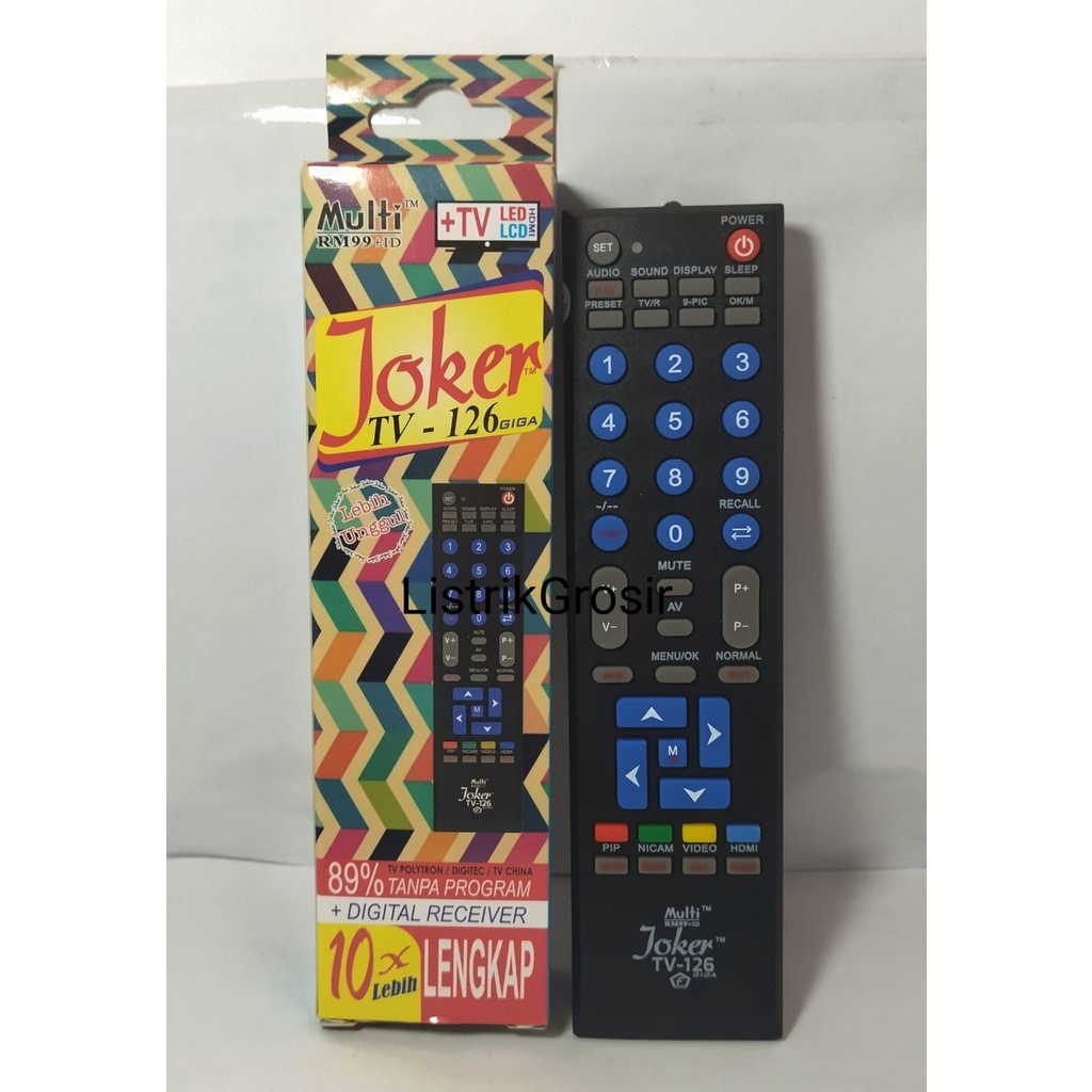 Jual Remot Remote TV MULTI Universal TV JOKER Serbaguna LED Tabung