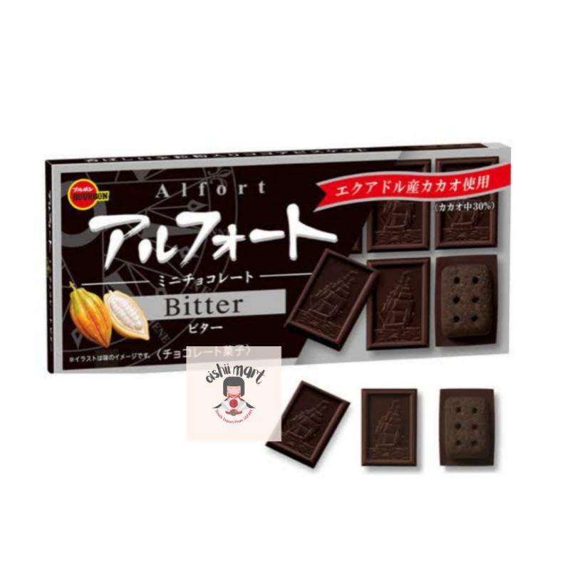 

Bourbon Alfort Mini Chocolate Black Dark Chocolate / biskuit coklat / cemilan / biskuit / coklat / snack / camilan / makanan jepang