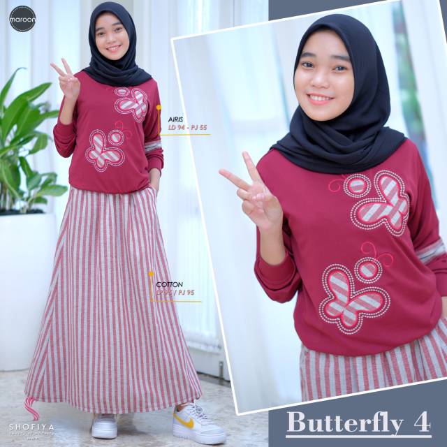 Butterfly Vol 4 Top Skirt I Baju Setelan Anak Remaja Perempuan Smp Dan Sma I Setelan Baju Dan Rok Shopee Indonesia