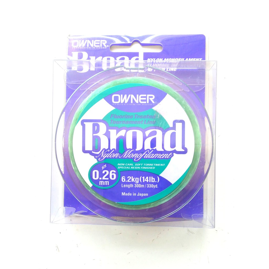 Senar Pancing Owner Broad 300 Meter Tahan Kriting Ukuran 0.26 0.28 0.30 .033 0.37 0.40 COD