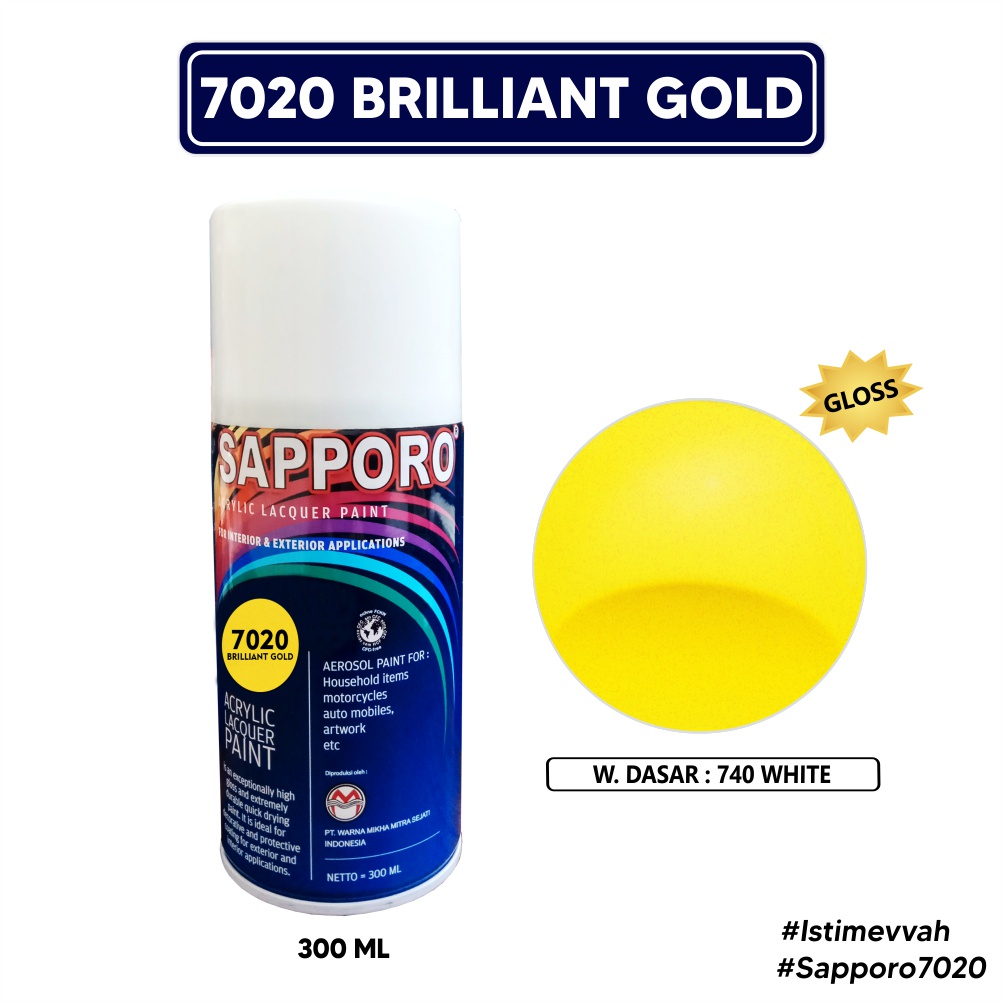Sapporo 7020 Brilliant Gold / Cat Spray Semprot Aerosol Terbaik