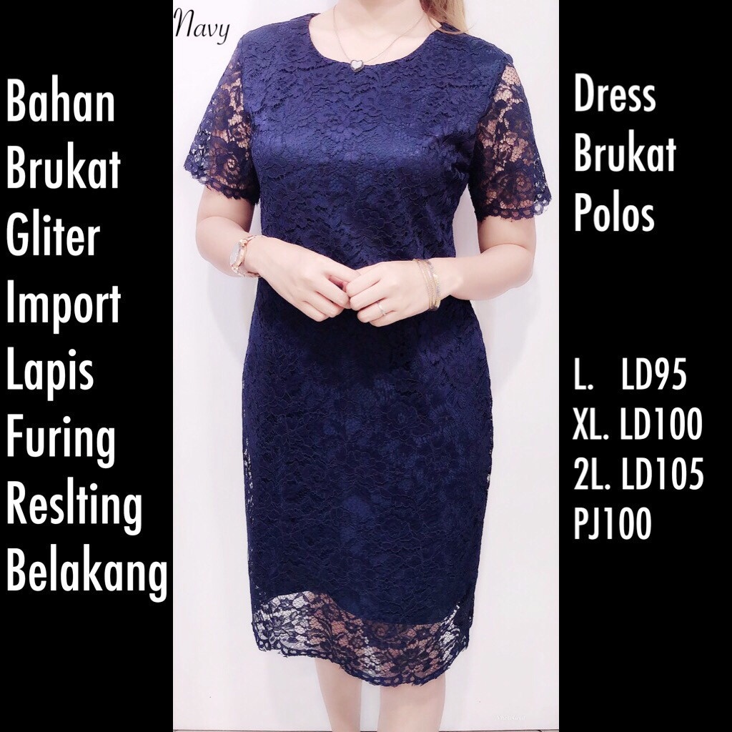 Gudang_mukenaku Dress Brukat Bunga Lapis Furing COD bisa bayar di tempat tujuan Dress Pesta Import Pakaian Fashion Wanita Real Picture