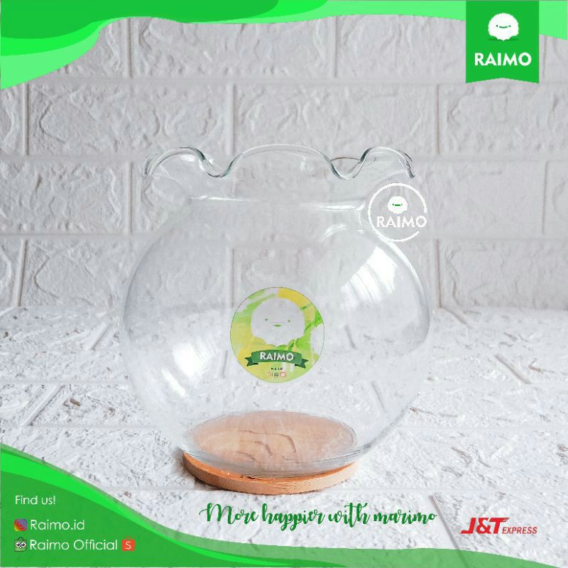 Aquarium Bulat Mini 1.5 Liter Bahan Kaca Fish Bowl