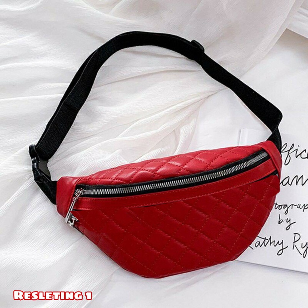 SPESIAL PROMO 7.7 - TAS SELEMPANG PISANG NAGITA WARNA HITAM, MERAH, BLUSH PINK SATU RESLETING | TAS SELEMPANG PRIA/WANITA | TAS SELEMPANG KECIL MODEL WAIST BAG UNTUK PRIA DAN WANITA