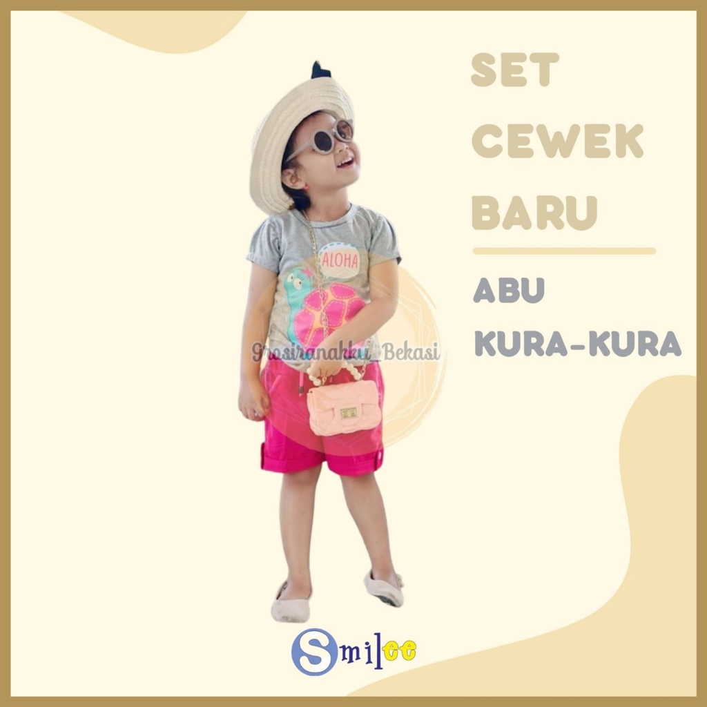 Setelan Anak Cewe Abu Kurakura Size 1-3tahun Murah