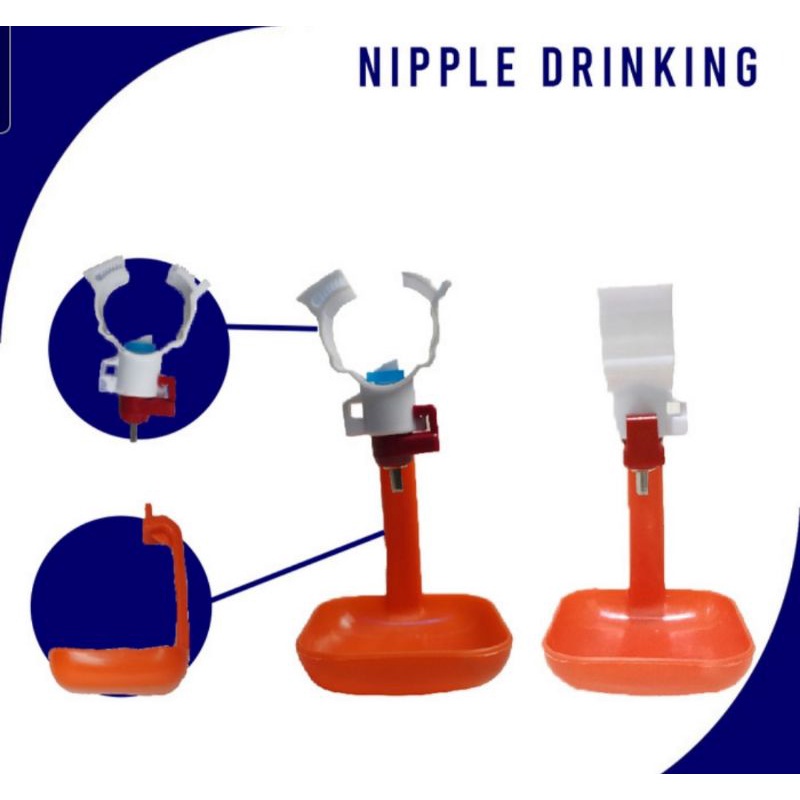 nipple drinker 360 clamp +cup tempat minum dispenser ayam asli ori medion