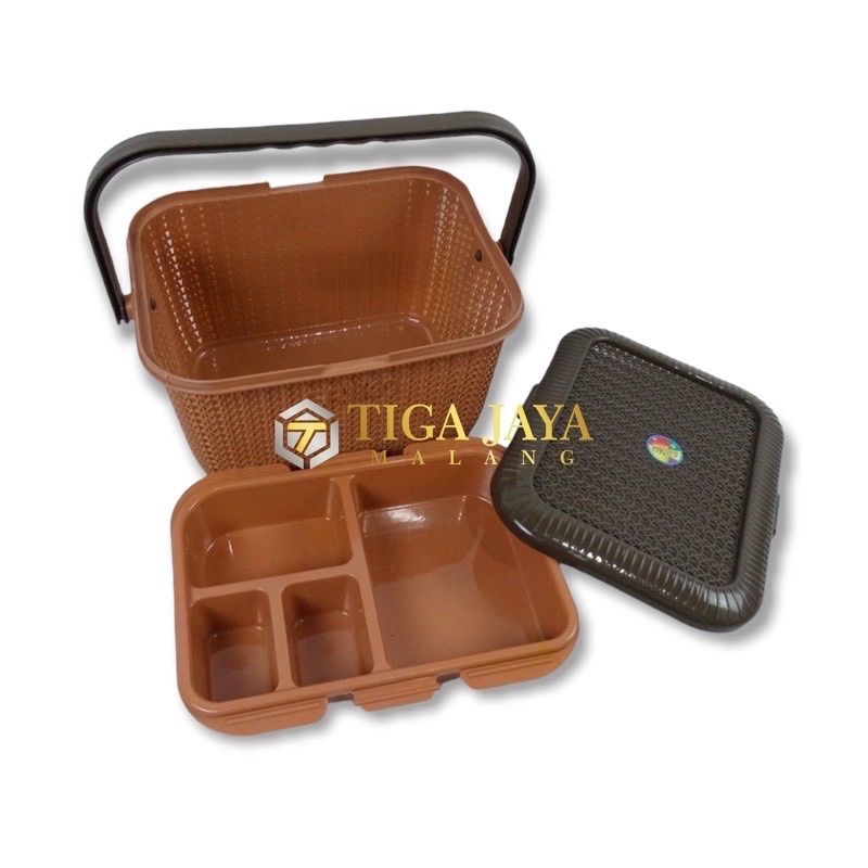 TERMURAH / LUSINAN / KERANJANG DENGAN TUTUP - ERIKO MEDIUM  - KERANJANG PLASTIK - RAJUT KOTAK - CAPP