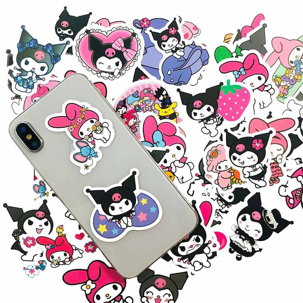 Lanfy Graffiti Sticker Lucu Tahan Air Stiker Koper Pink Keren Lomi Komputer Stiker Skateboard Stiker Kuromi Anime Stiker