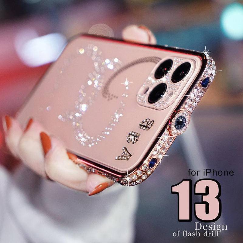 Case frame metal Hias Berlian Imitasi Cover iPhone 13 12 11 Pro MAX X XS MAX XR