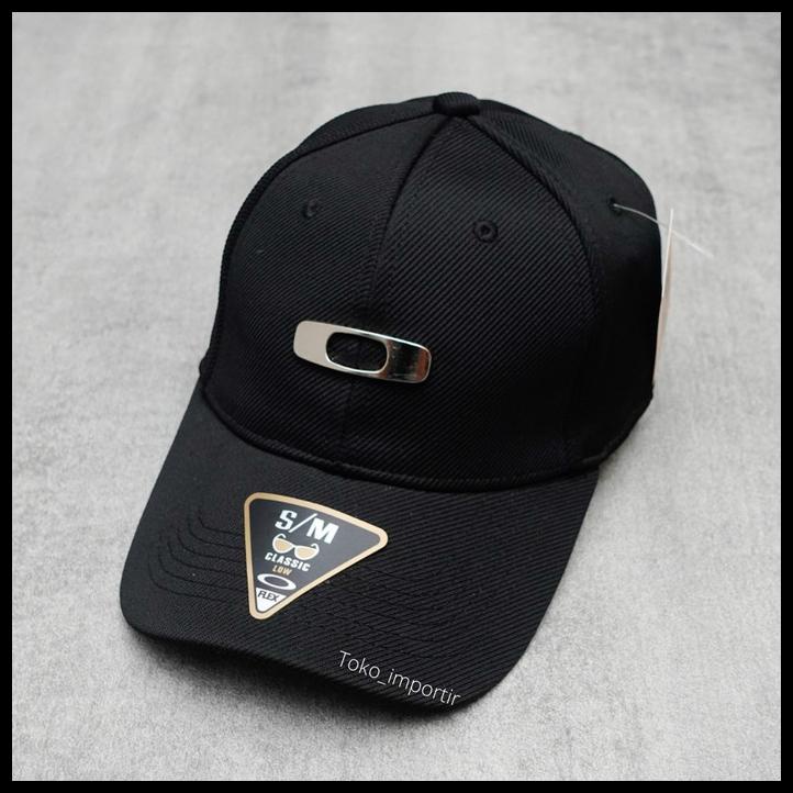 Oakley Topi Pria Import Flexfit Logo Metal Grade Ori