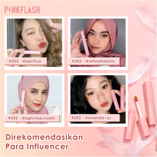 PINKFLASH #OhMyKissAiry Matte Liquid Lip &amp; Cheek Tint - 2in1 Lipcream Bibir &amp; Pipi