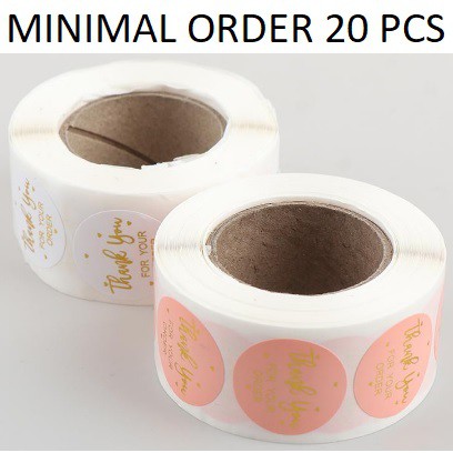 

TQ033 Per Pcs Sticker Label Logo Tempel Thank You For Your Order Bulat D 2.5 cm Seal Letter Gold