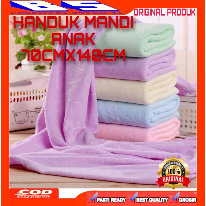 [BS] HANDUK MANDI ANAK MOTIF BERUANG MIKROFIBER 70X140CM 70X140 CM 70 X 140 CM MICROFIBER MIKROFIBER