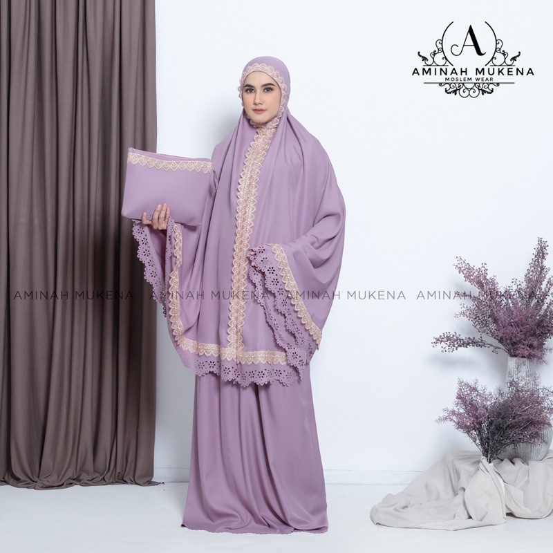 Mukena Dewasa Premium Shakilla Renda Mewah Laser Cut