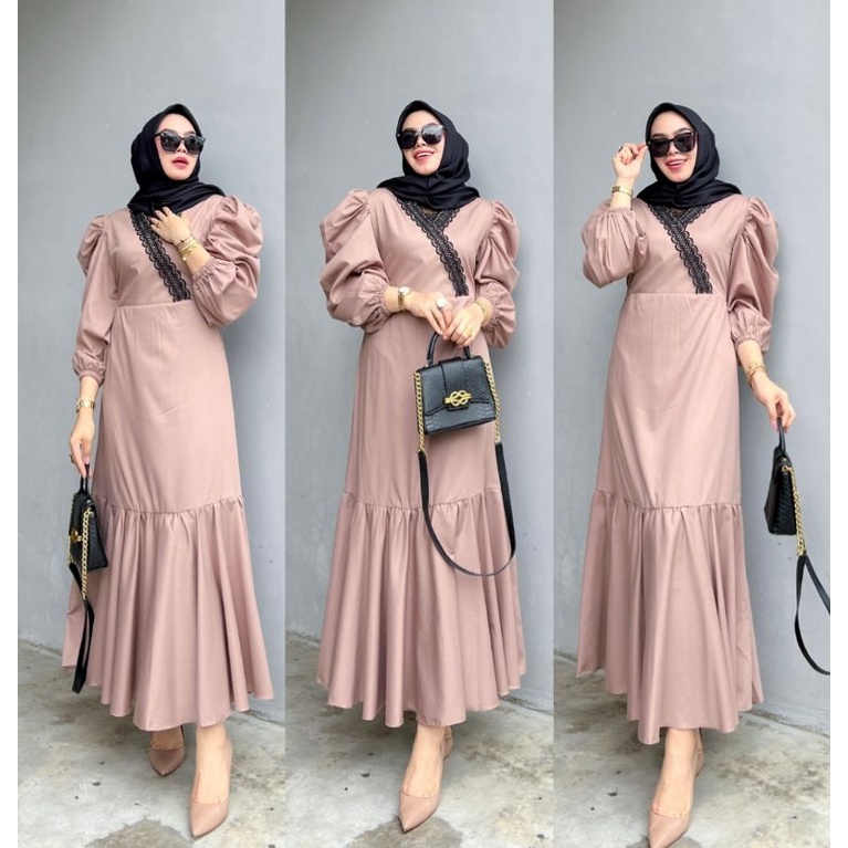 ALDISA Oshin Dress Import Gamis Korea Katun Toyobo Original