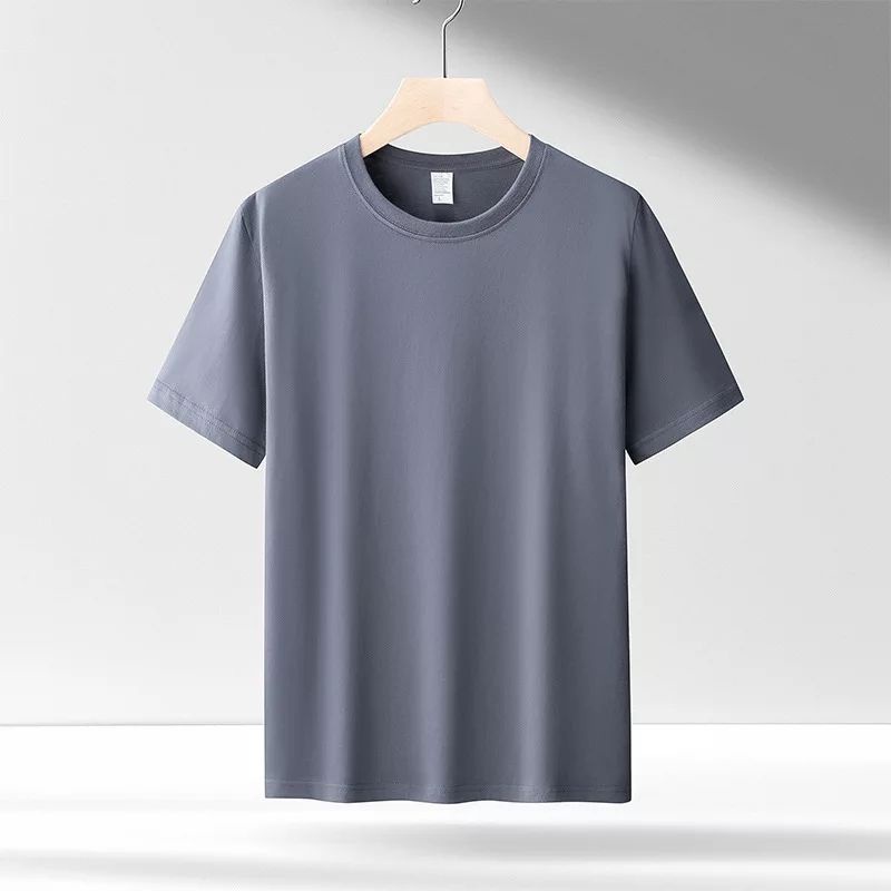 Baju Kaos Pakaian Polos Lengan Pendek Pria Cowok Laki laki-Abu