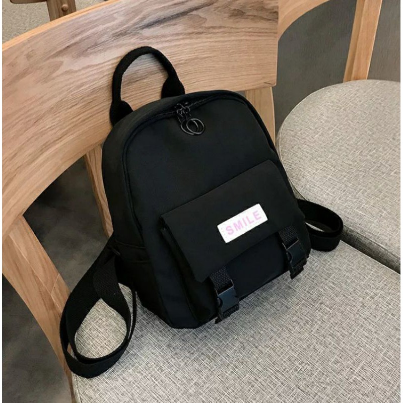 dem_sare / DS1043 - REBECA Tas Ransel Mini Wanita Tas Ransel Wanita kecil mini Tas Ransel sekolah Anak-Hitam