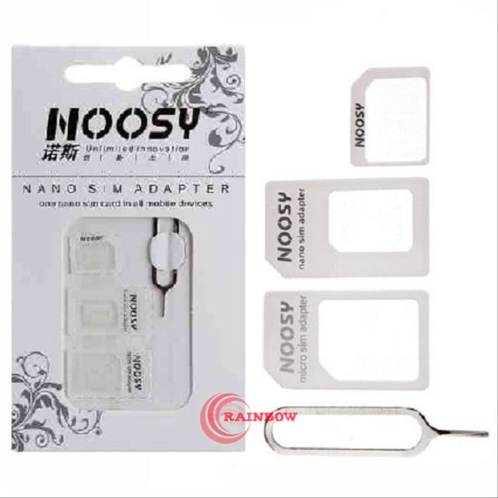 Noosy Sim Adaptor / Adapter 3in1 + Pin / Ejecter /Adapter Sim Noosy murah - warna ACAK/RANDOM