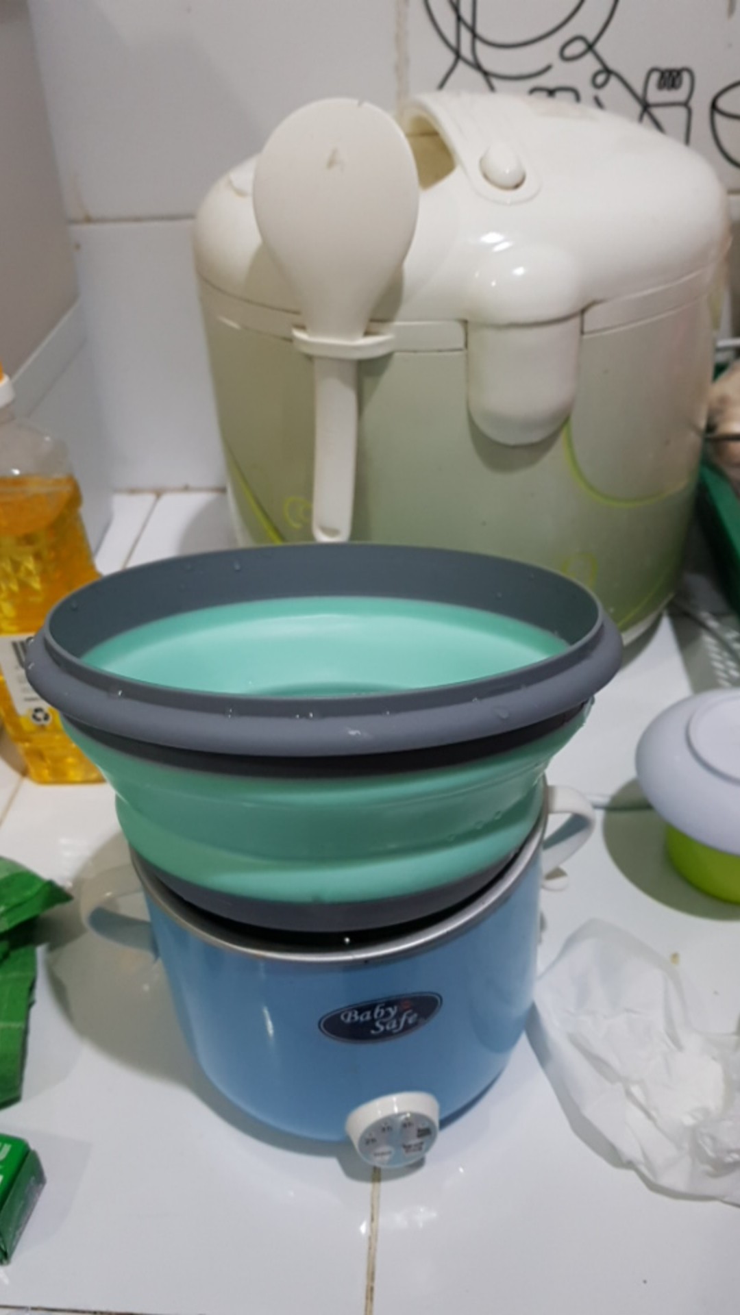 Mic 3 Pcs Silicone Lipat Mangkuk Dengan Anti-melepuh Travel Portabel Silicone Bowl