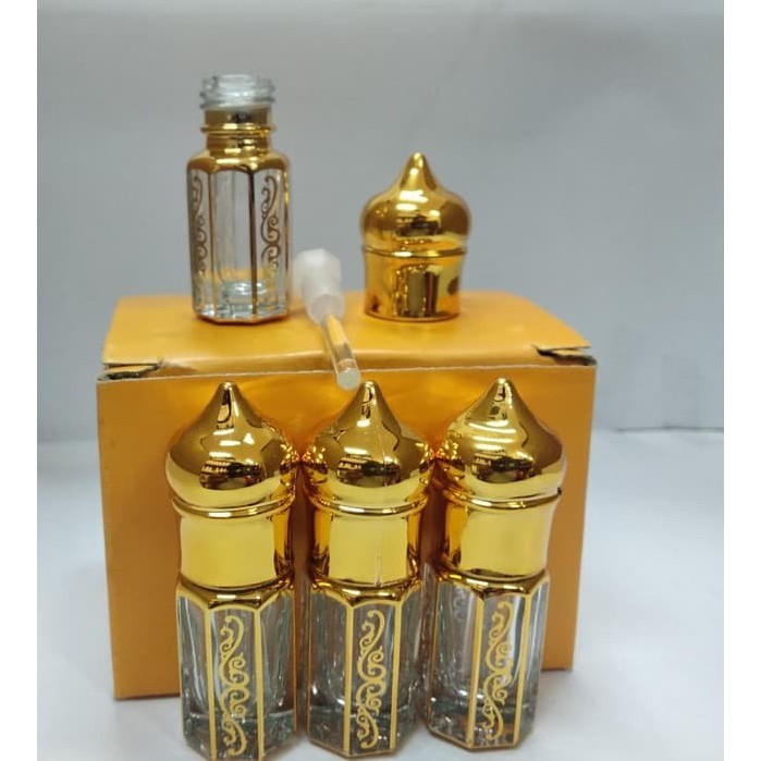 botol parfum antik 3ml model kubah mas (ekslusif)