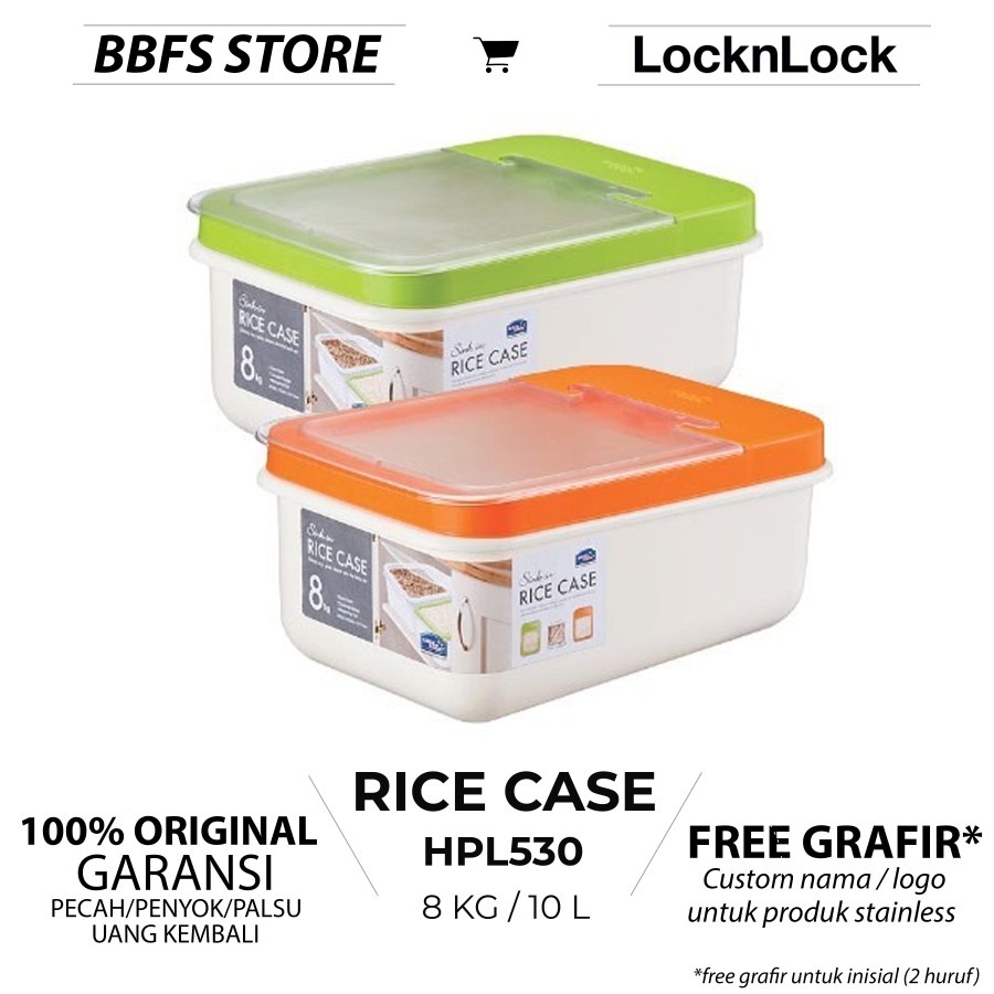 Lock n Lock Rice Case 8kg (10L) Tempat Wadah Beras Kecil HPL530G