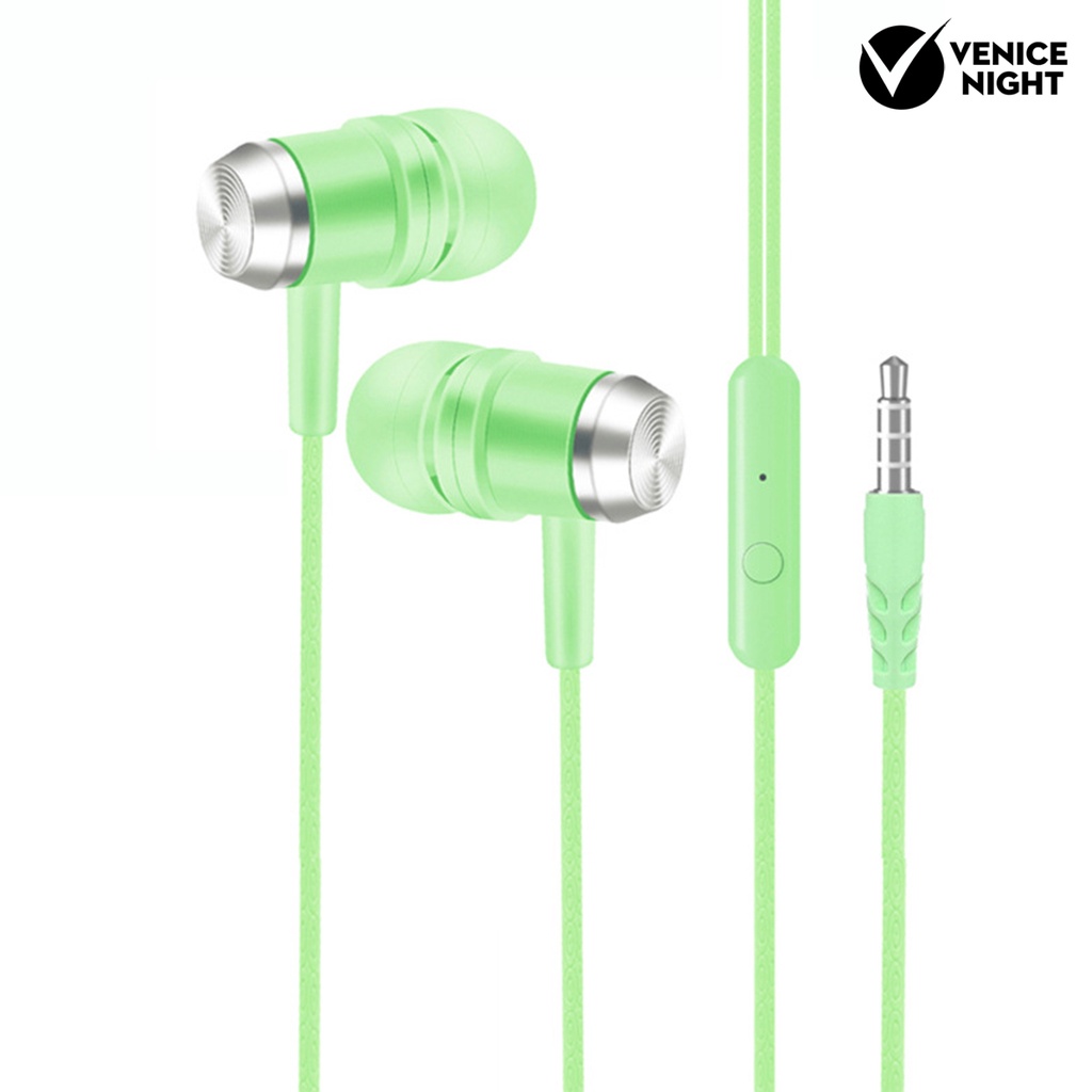 (VNEP) (Berkabel) Headset Earphone Earbuds Musik Heavy Bass Surround Stereo Noise Reduction Warna Macaroon Kabel 3.5mm