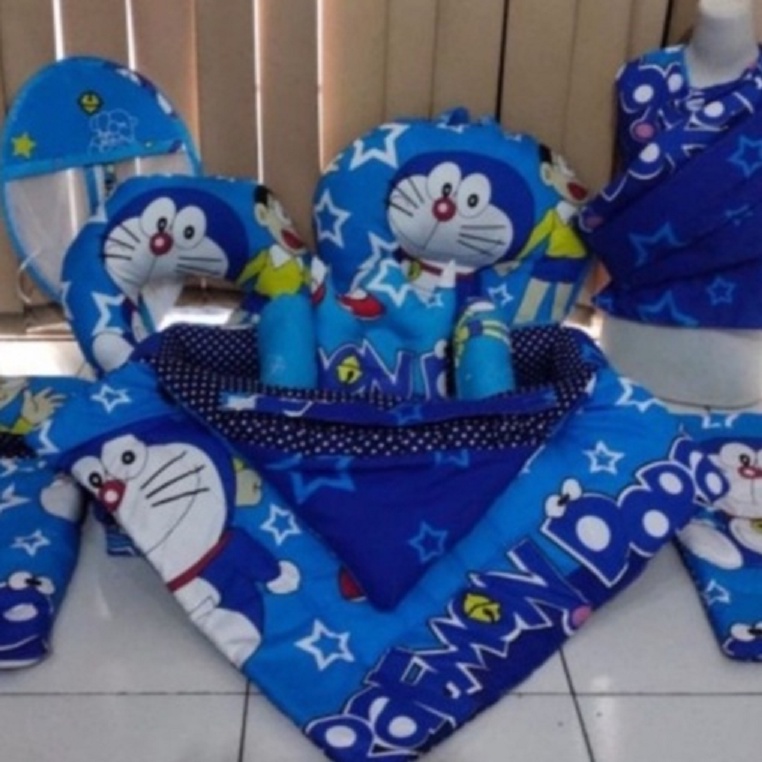 BEST-SELLER Kasur Bayi Kelambu dan-Bedcover Motif Archery x Polkadot-navy CBNK 029 PLUS NON FURING