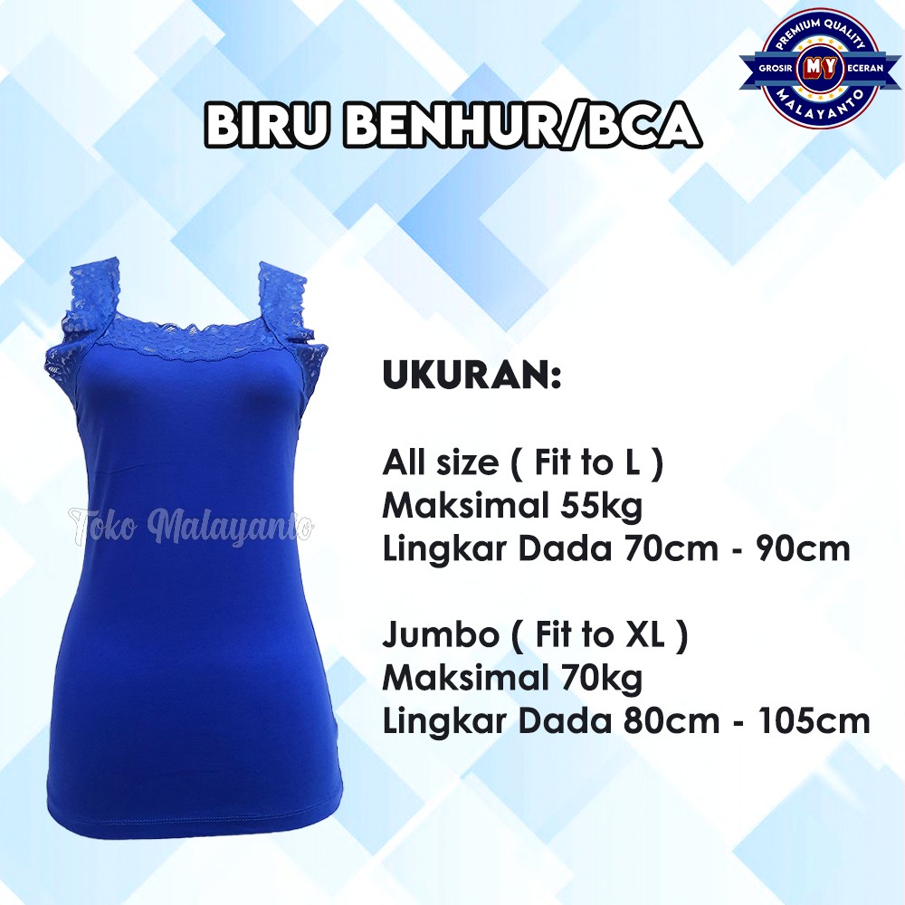 Tanktop Tali Renda Bahan Rayon Super Ukuran All Size dan Jumbo Ready stok!!-BCA/Benhur