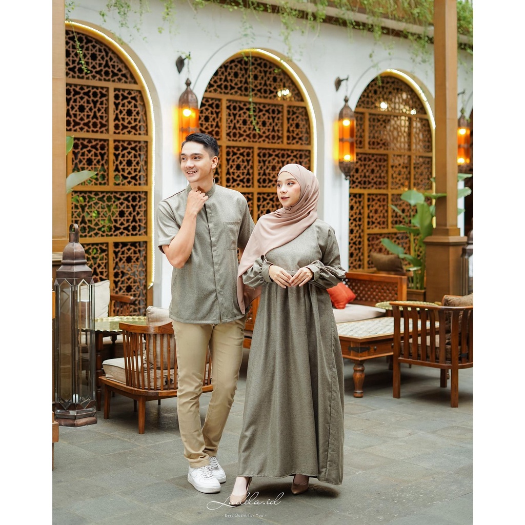 DRESS COUPLE - SAHARA COUPLE - COUPLE DRESS - EID SERIES - DRESS WANITA - KEMEJA KOKO PRIA