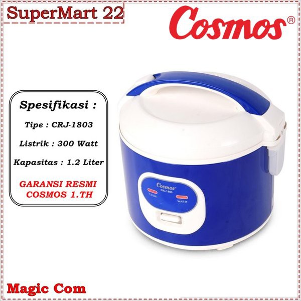 Cosmos CRJ 1803 – Magic Com 1.2 Liter Nonstick rice cooker