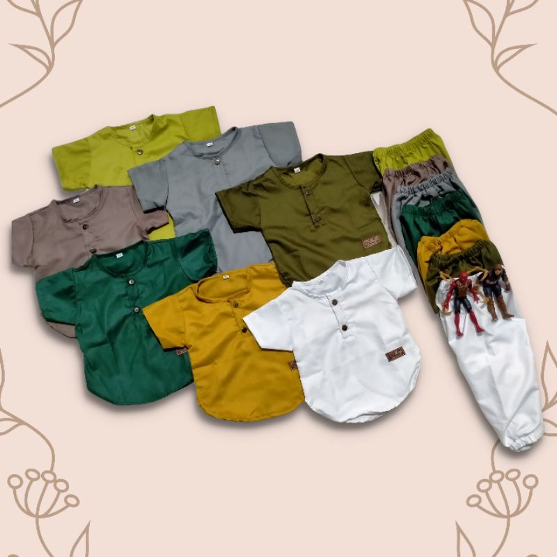 koko anak joger bahan toyobo bayi 0-13 bulan