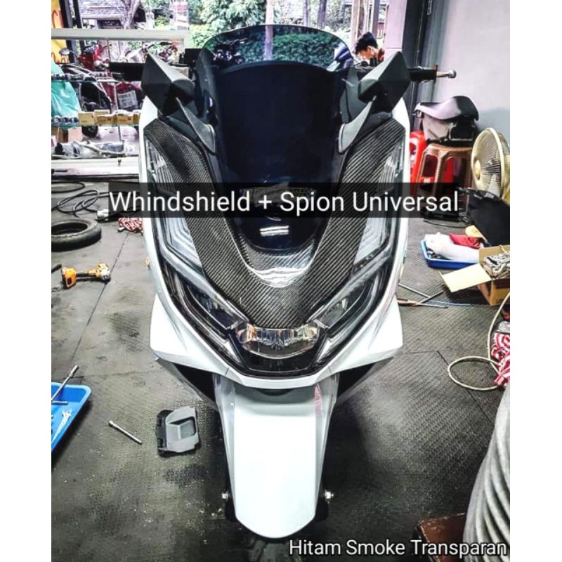Jual windshield pcx 160 visor ws + spion universal Honda PCX 160 NEW