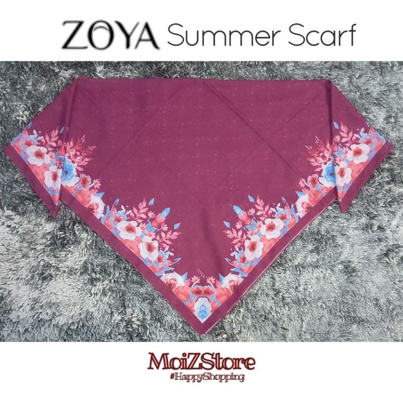 Kerudung Segi Empat Motif Zoya Summer Scarf / Jilbab Segi Empat Motif Zoya / Hijab Segi Empat Motif
