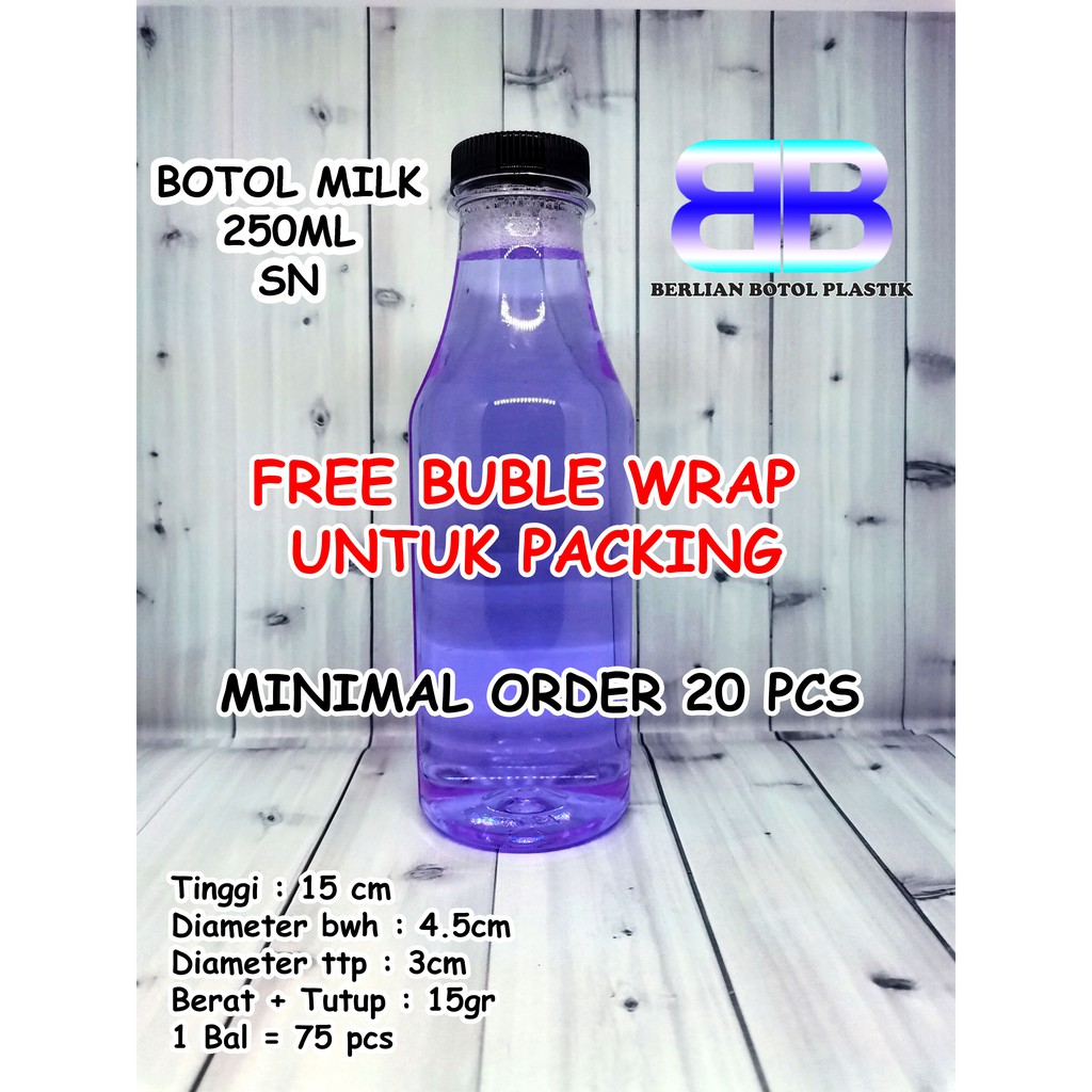 Botol Plastik 250ml Murah Botol Milk 250ml Botol Murah 250ml Botol Almond 250ml Murah