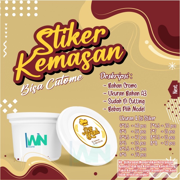 

STIKER MAKANAN - LABEL KEMASAN - STIKER MAKANAN HOME MADE - CUSTOM LOGO - STIKER NAMA PRODUK