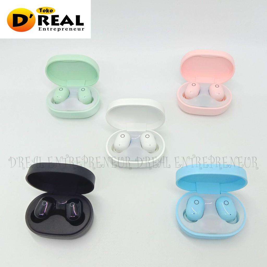 Macaron Airdots Headset Bluetooth Wireless TWS W6 Touch LED