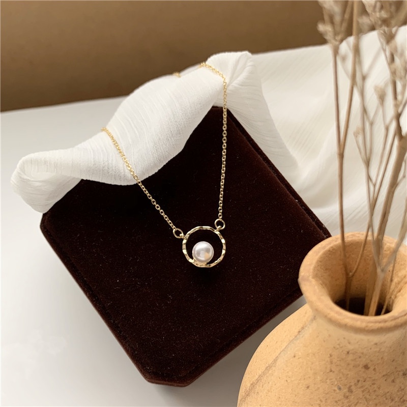 Kalung Jenifer Ring Pearl Necklace Korea Style