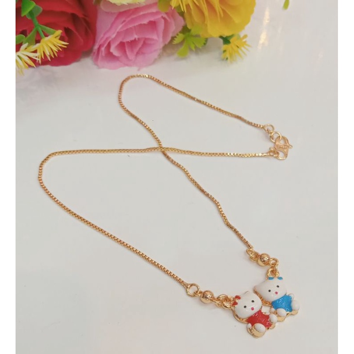 Kalung Anak Xuping Kartun Hello Kitty Lapis Emas