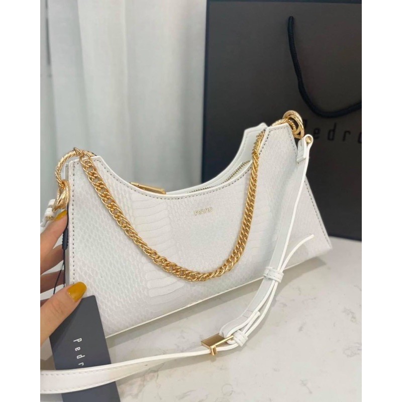 Snake Effect Shoulder Bag