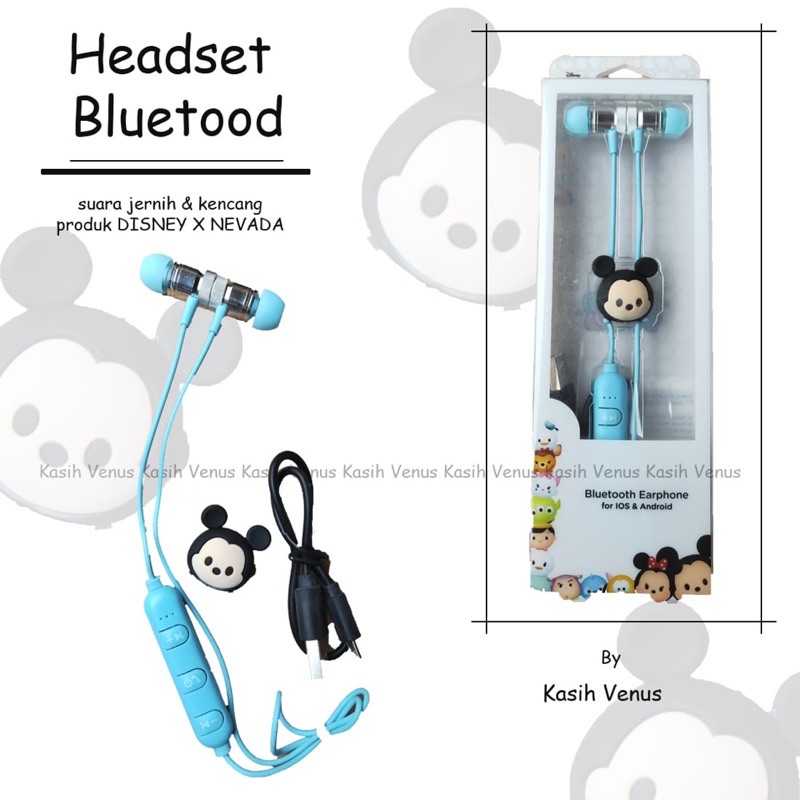 headset bluetooth/earphone bluetooth/headset bluetooth tsumtsum by Disney x nevada