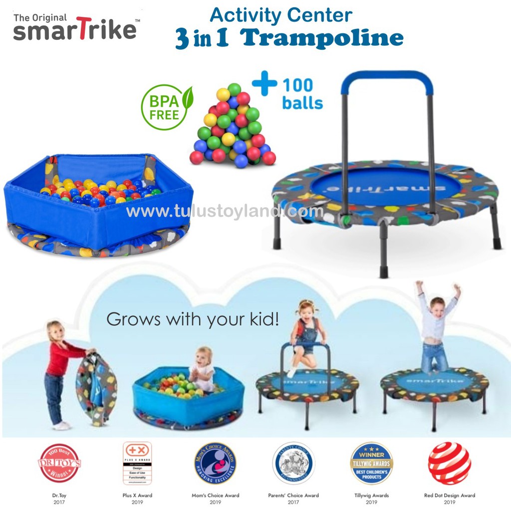 Smartrike 3 In 1 Trampoline Activity Center 3in1 Trampolin Anak Smart Trike Fold Mainan Olahraga Shopee Indonesia