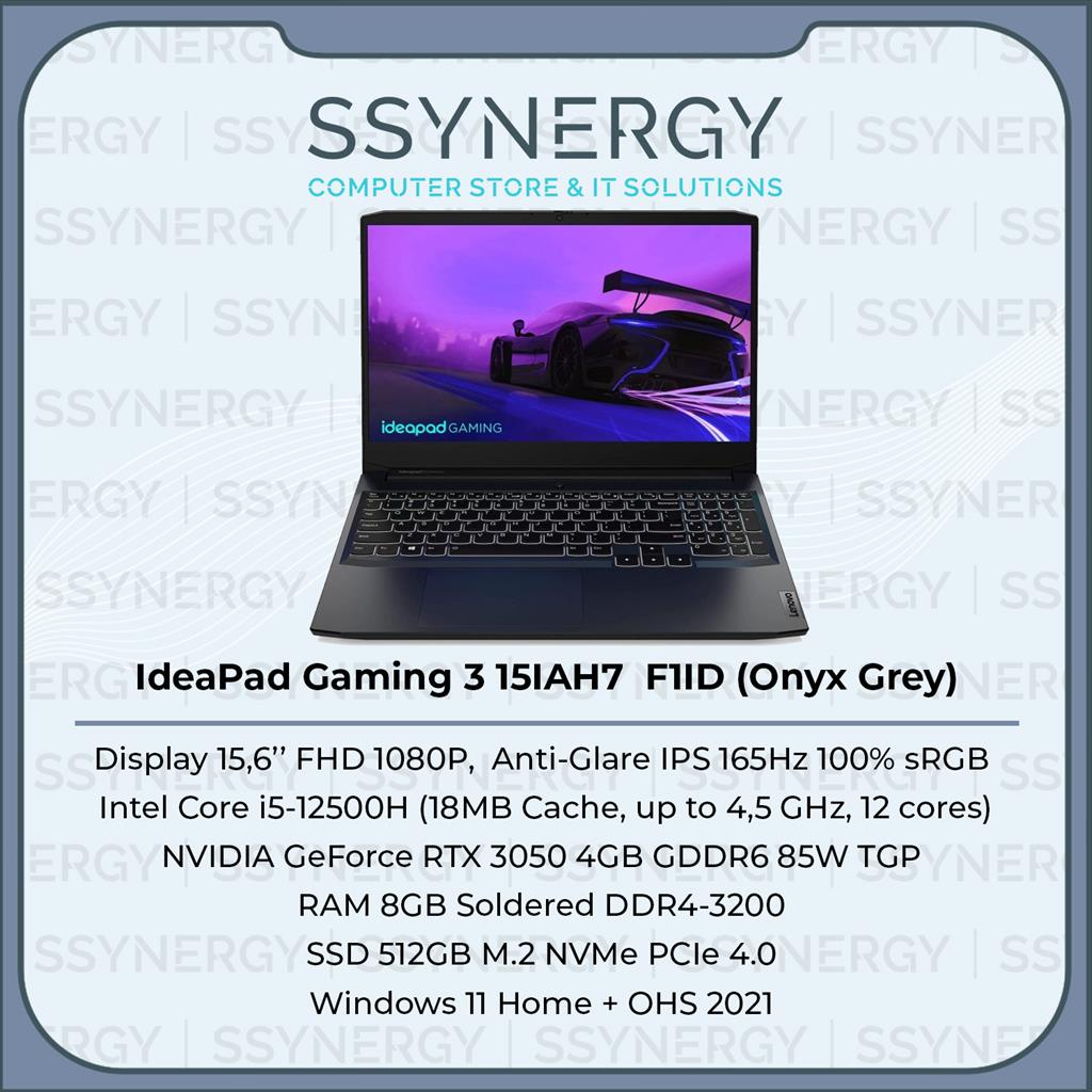 Lenovo IdeaPad Gaming 3 15IAH7 F1ID i5-12500H 8GB, 512GB SSD, RTX3050
